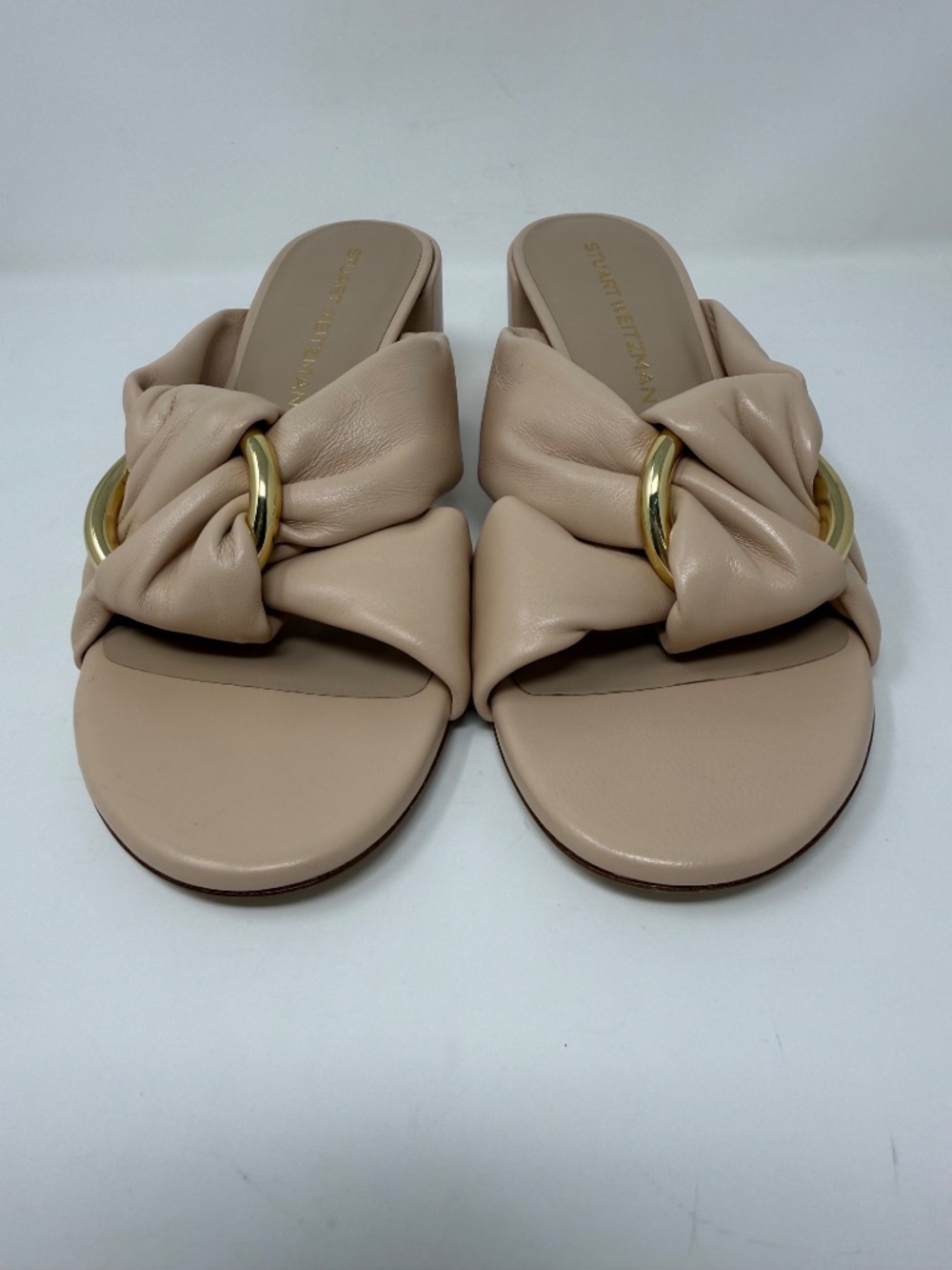 New Stuart Weitzman Cece 50 Block Heel Slide Sandal Sz 9 - Picture 9 of 14